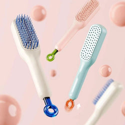 Self cleaning hair brush