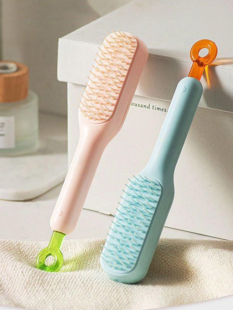 Self cleaning hair brush