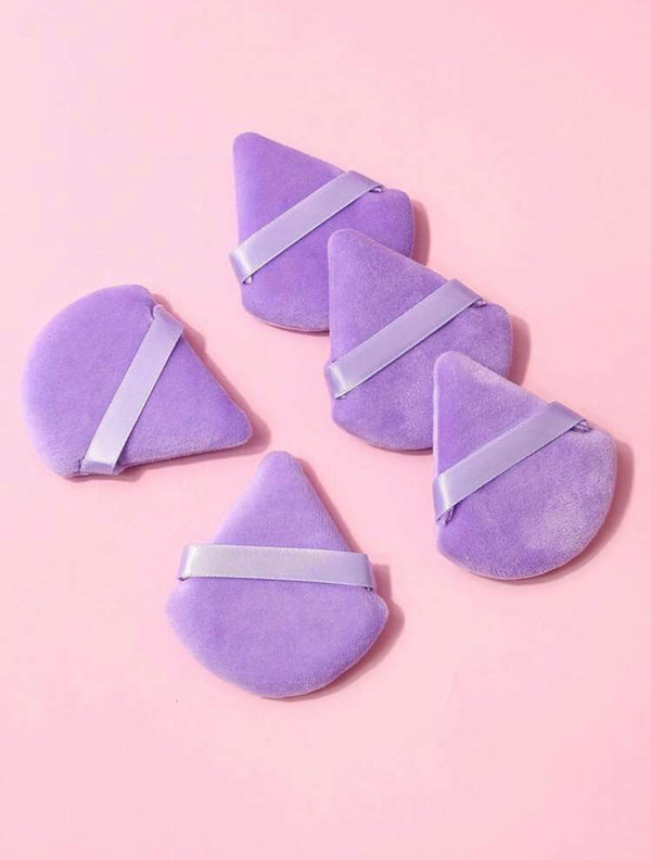 2pcs triangular velvet makeup powder puff - pack of 2