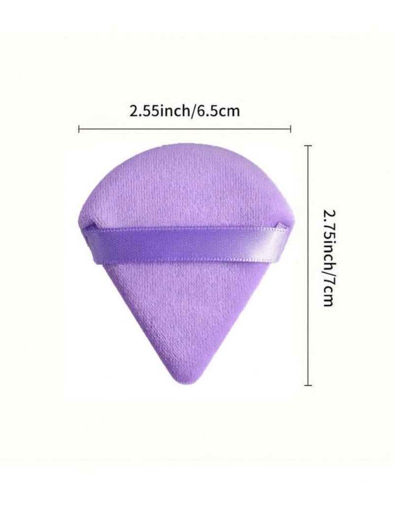 2pcs triangular velvet makeup powder puff - pack of 2